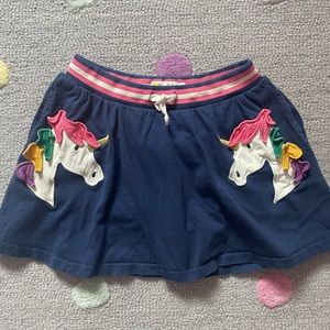 Mini boden Skort with unicorn appliqué size 8/9